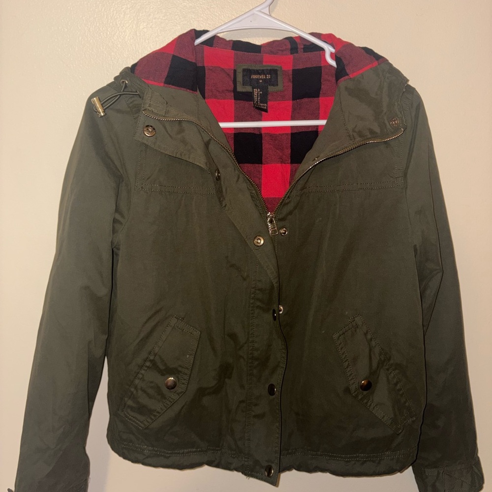 Forever 21 Red and Black Plaid Jacket
